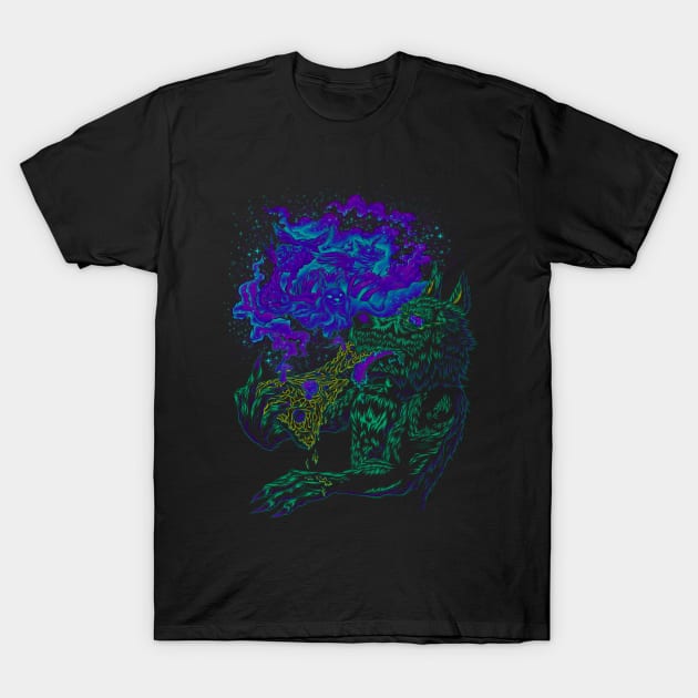 Trippy Wolf T-Shirt by bobygates